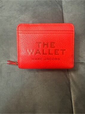 Marc Jacobs Red THE LEATHER MINI COMPACT WALLET